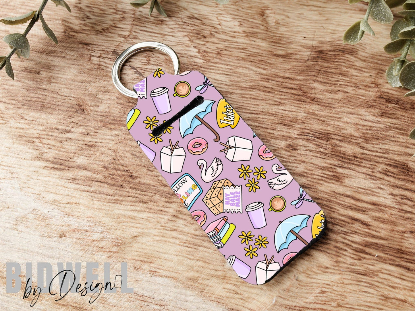 Spring Stars Hallow Doodles Chapstick Holder Keychain