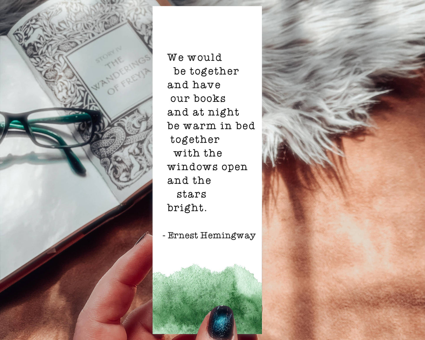 Hemingway Night Books Quote Bookmark