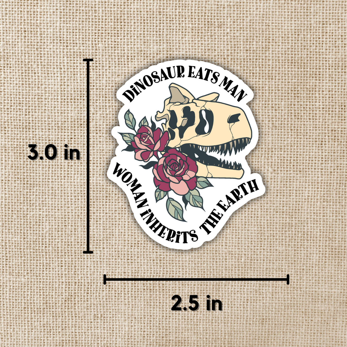 Dinosaur Eats Man Sticker, 3-inch