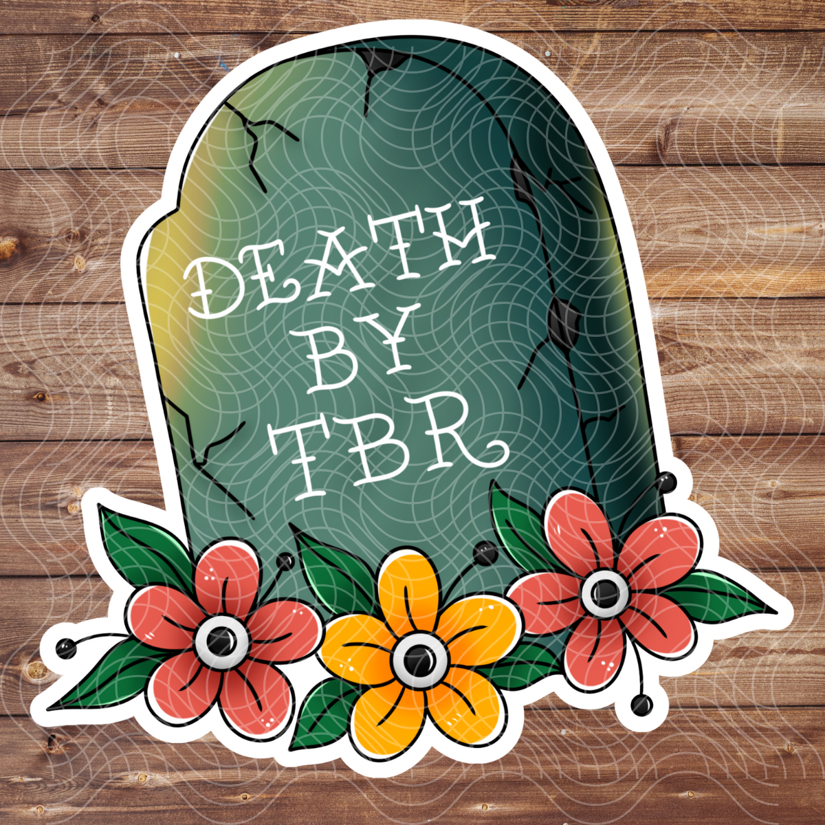 3" Vinyl Death by TBR Bookish Reader To Be Read Sticker