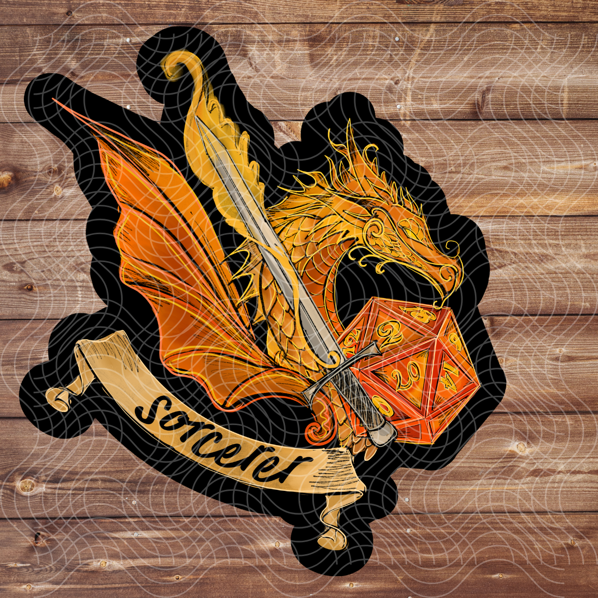 3" Sorcerer RPG Dice D&D D20 Gaming Dragon Vinyl Sticker