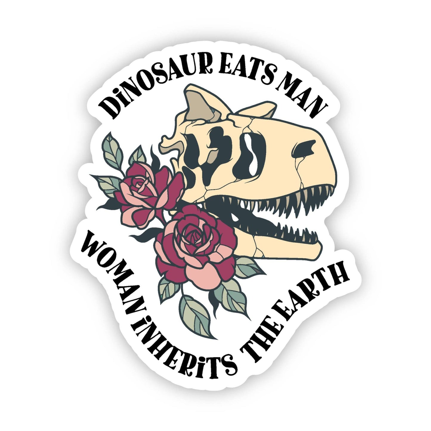 Dinosaur Eats Man Sticker, 3-inch