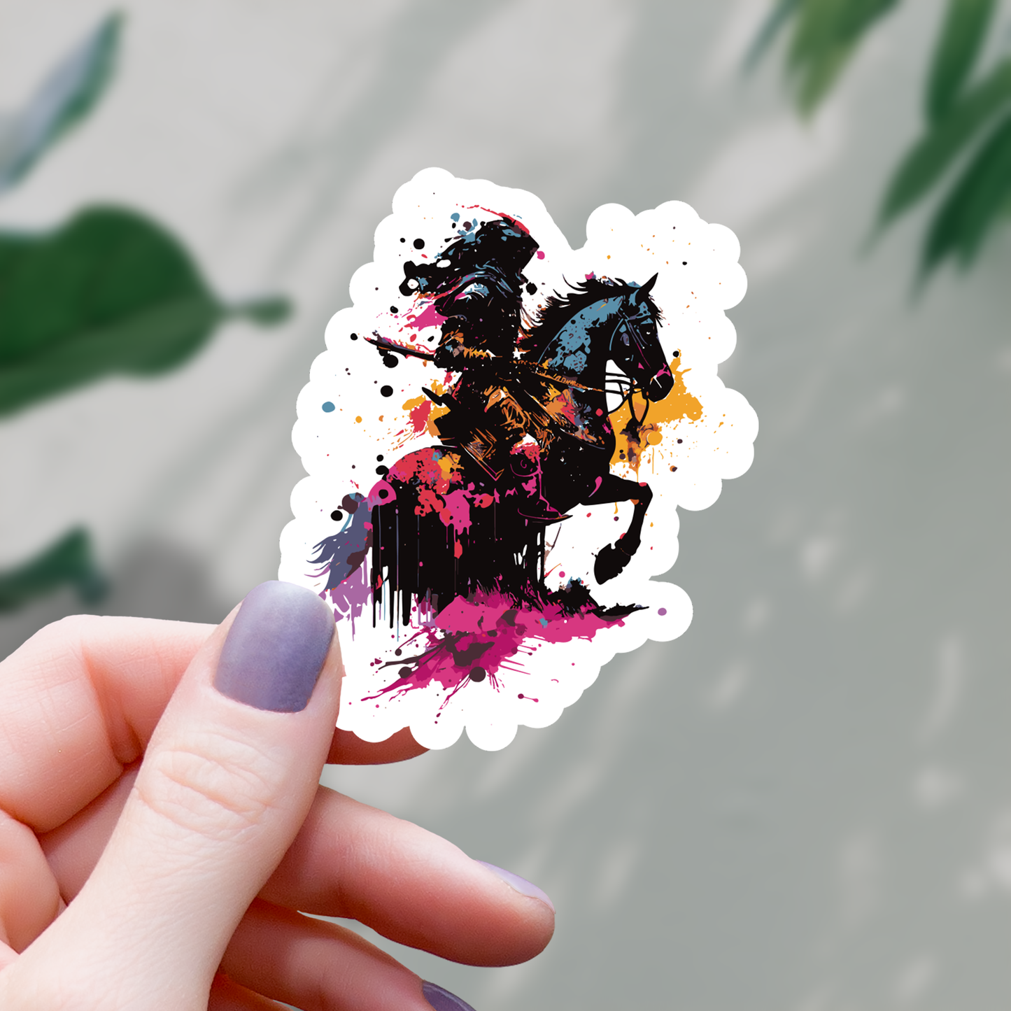 Watercolor Samurai Warrior Sticker - 3"