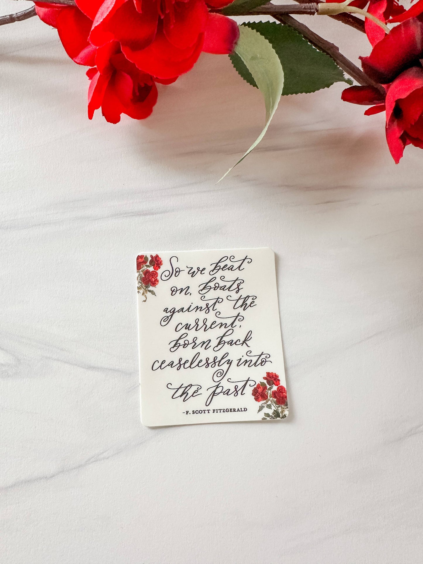 So We Beat On F Scott Fitzgerald Literary Quote Sticker