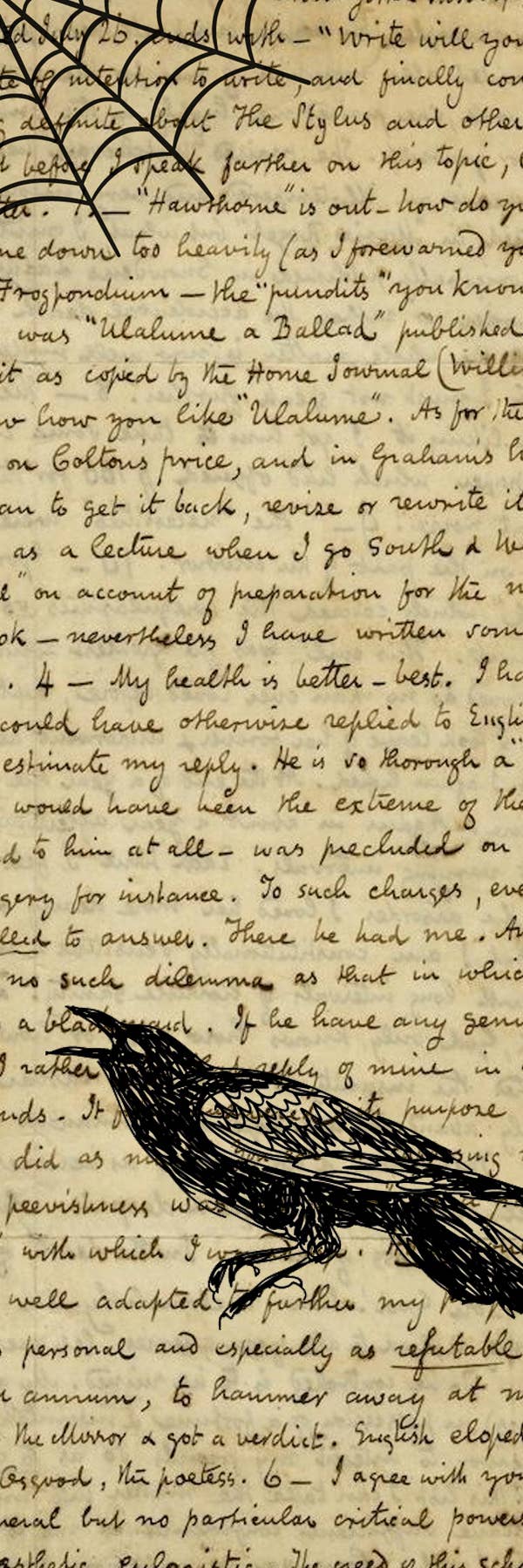 Raven Bookmark with Book Page Art