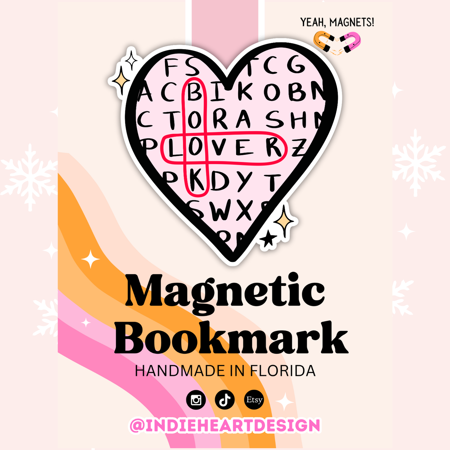 Book Lover Crossword Magnetic Bookmark