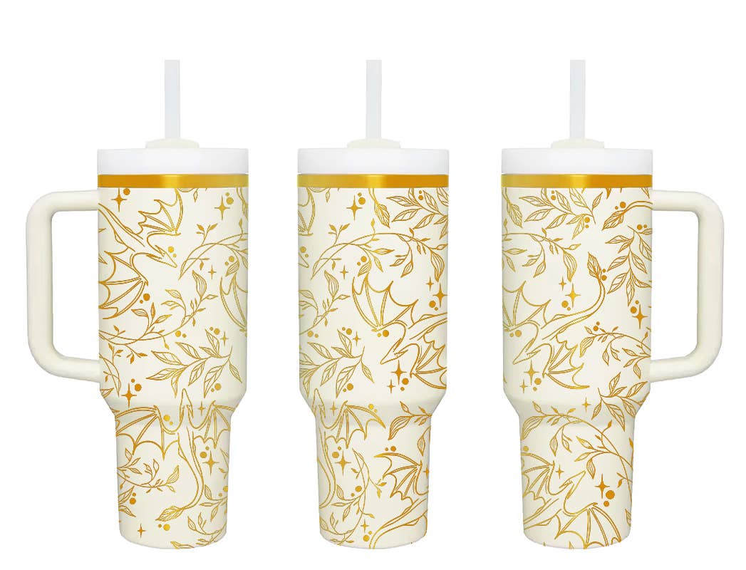 Engraved Gold Dragons Bookish 40oz Tumbler | PREORDER
