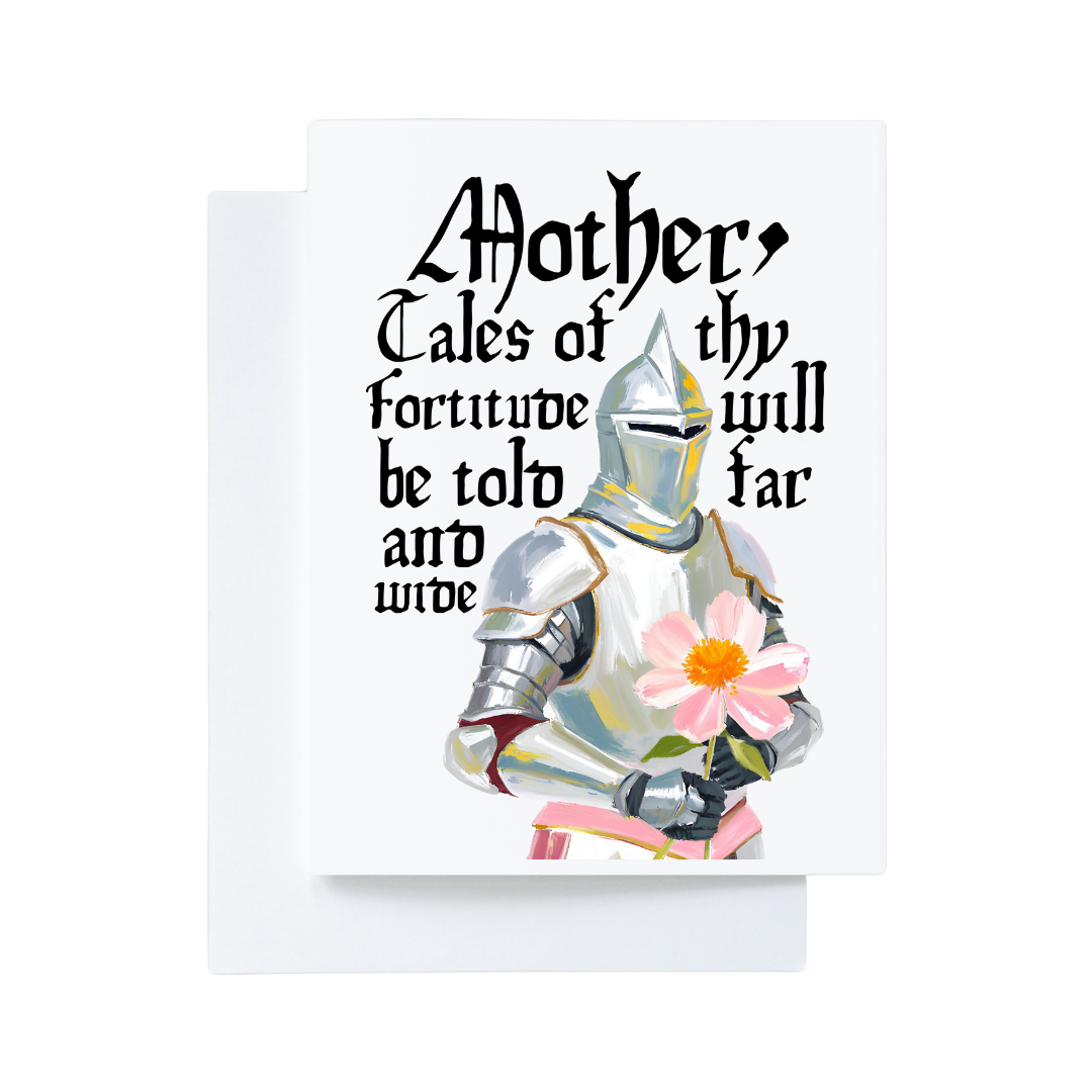 Medieval Knight Flower Card For Mom’s Birthday