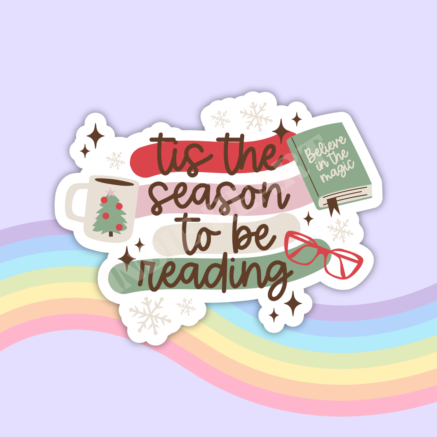 Tis The Season To Be Reading Sticker