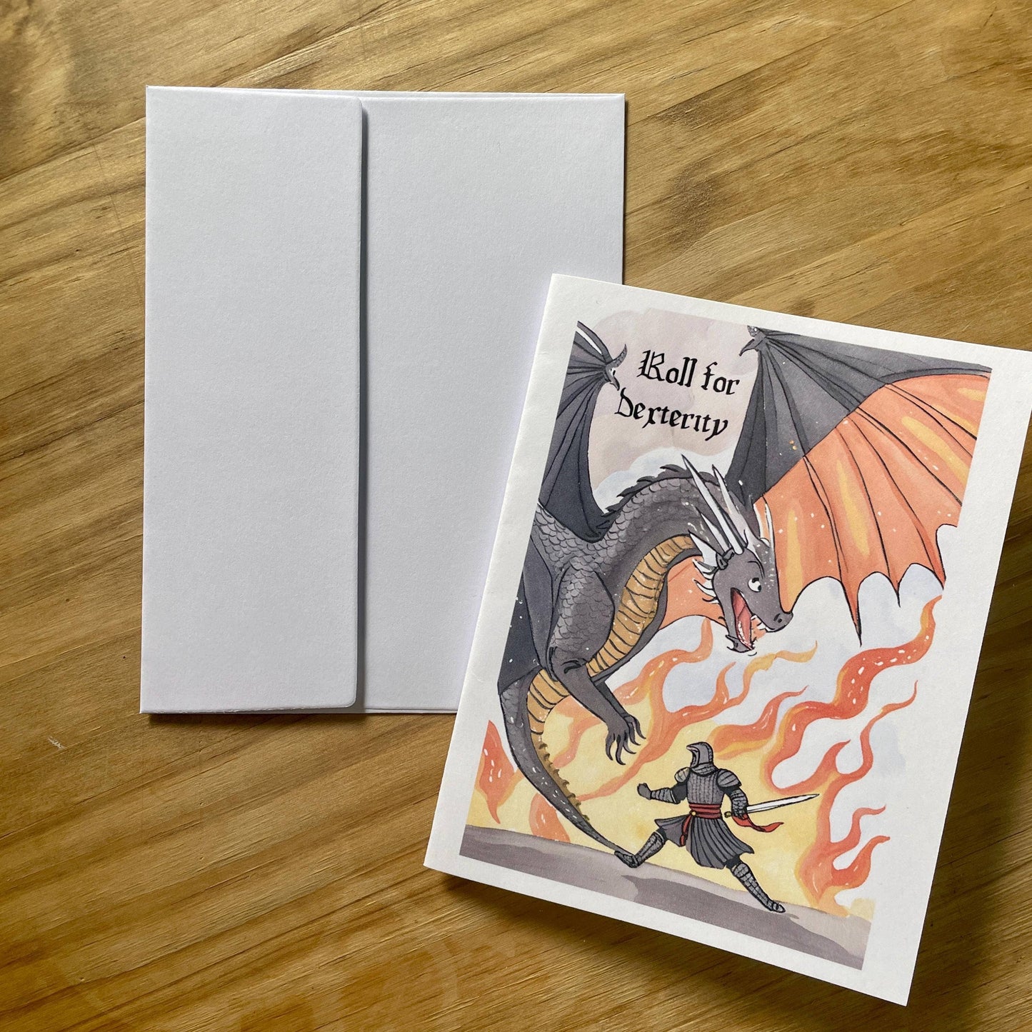 Medieval Knight And Dragon Encouragement Card