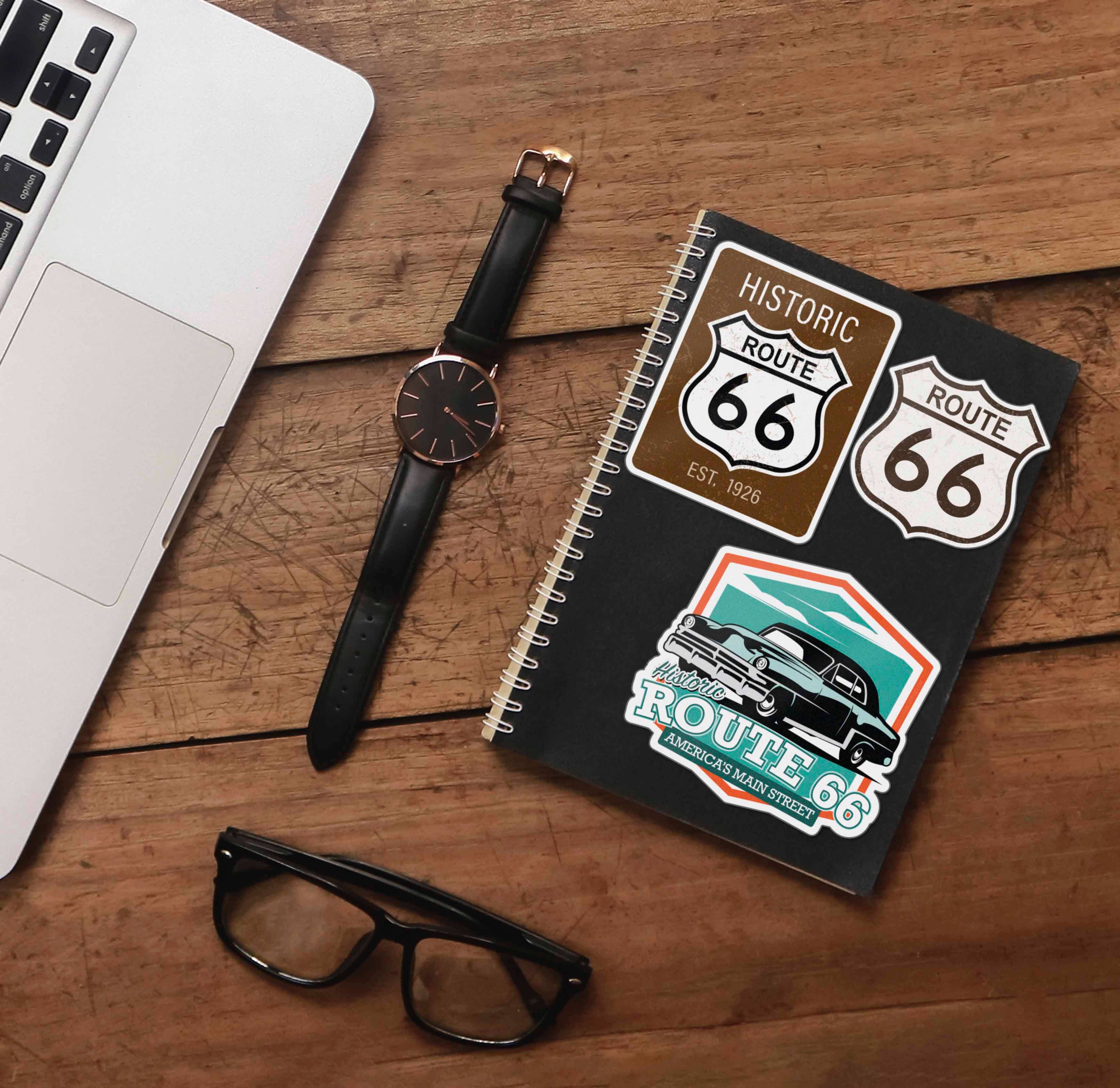 Classic Car Route 66 Sticker