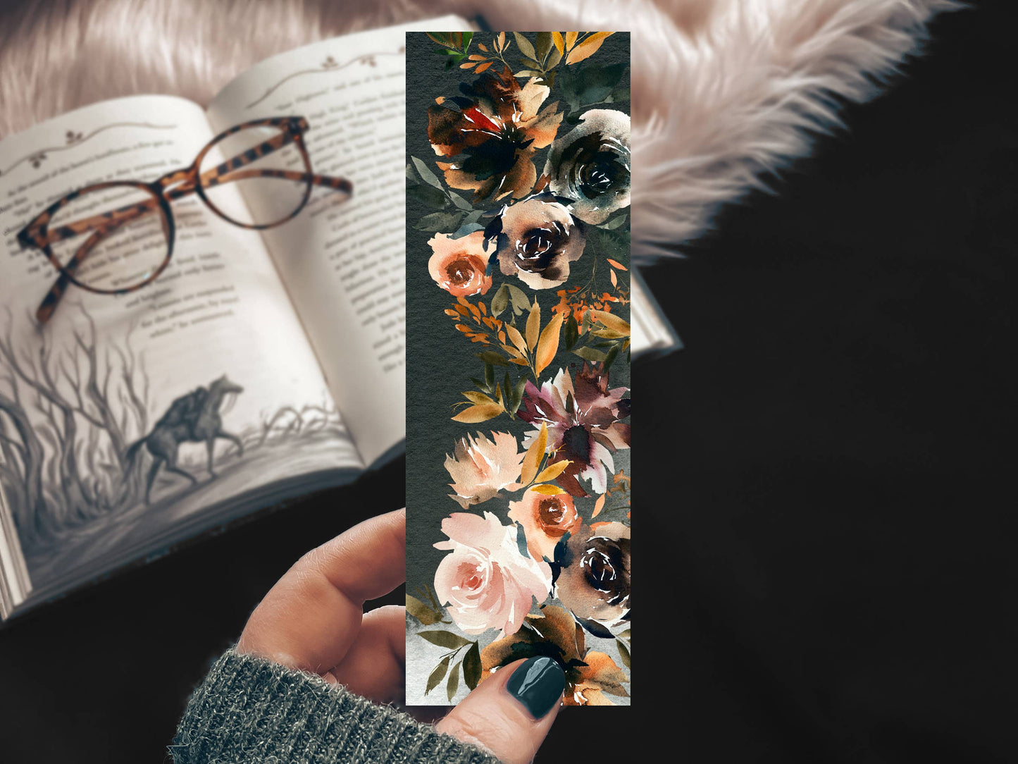 Earth Tone Floral Bookmark