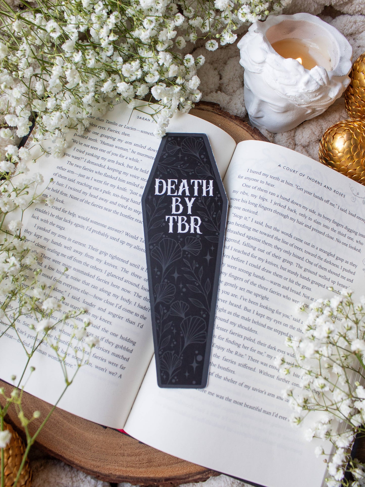 Death By TBR Halloween Coffin Die Cut Bookmark | Soft Touch
