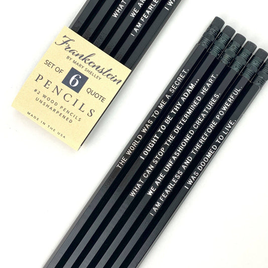 Frankenstein Quote Pencils Halloween Gift, Mary Shelley Gift