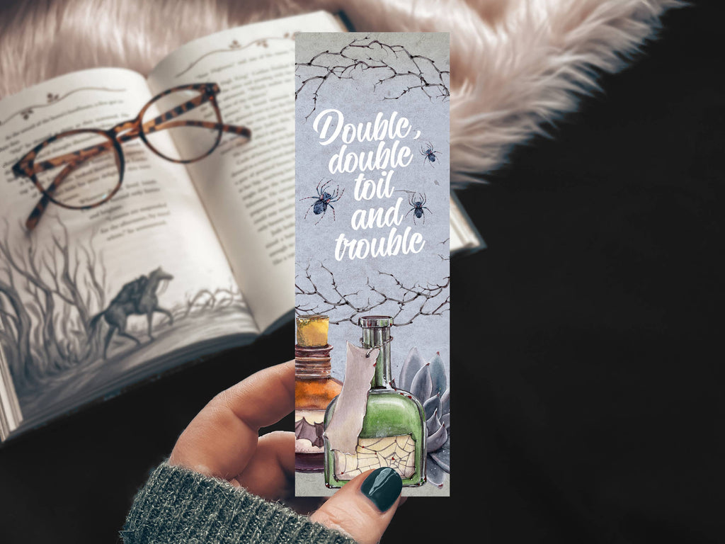 Spooky Halloween Bookmark, Double Double Toil and Trouble