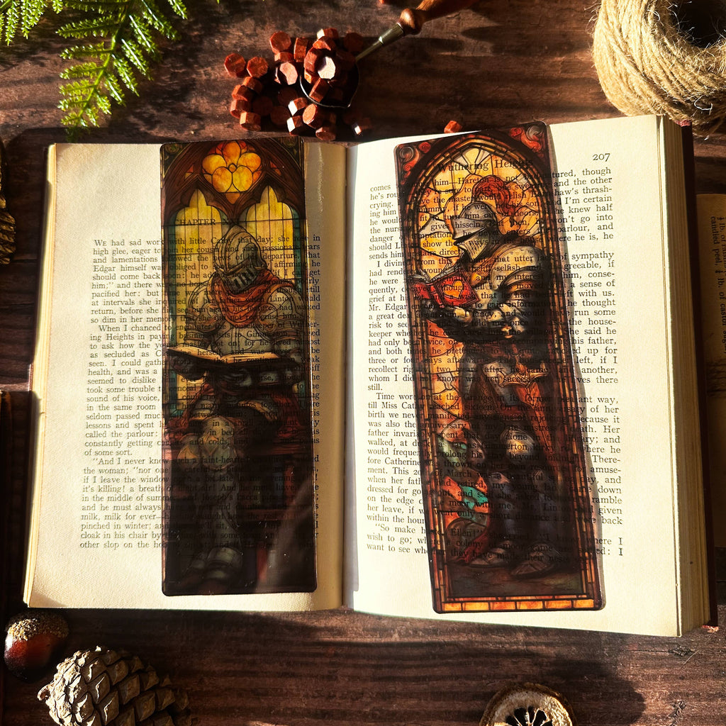 Romance Reading Knight Glass Bookmarks