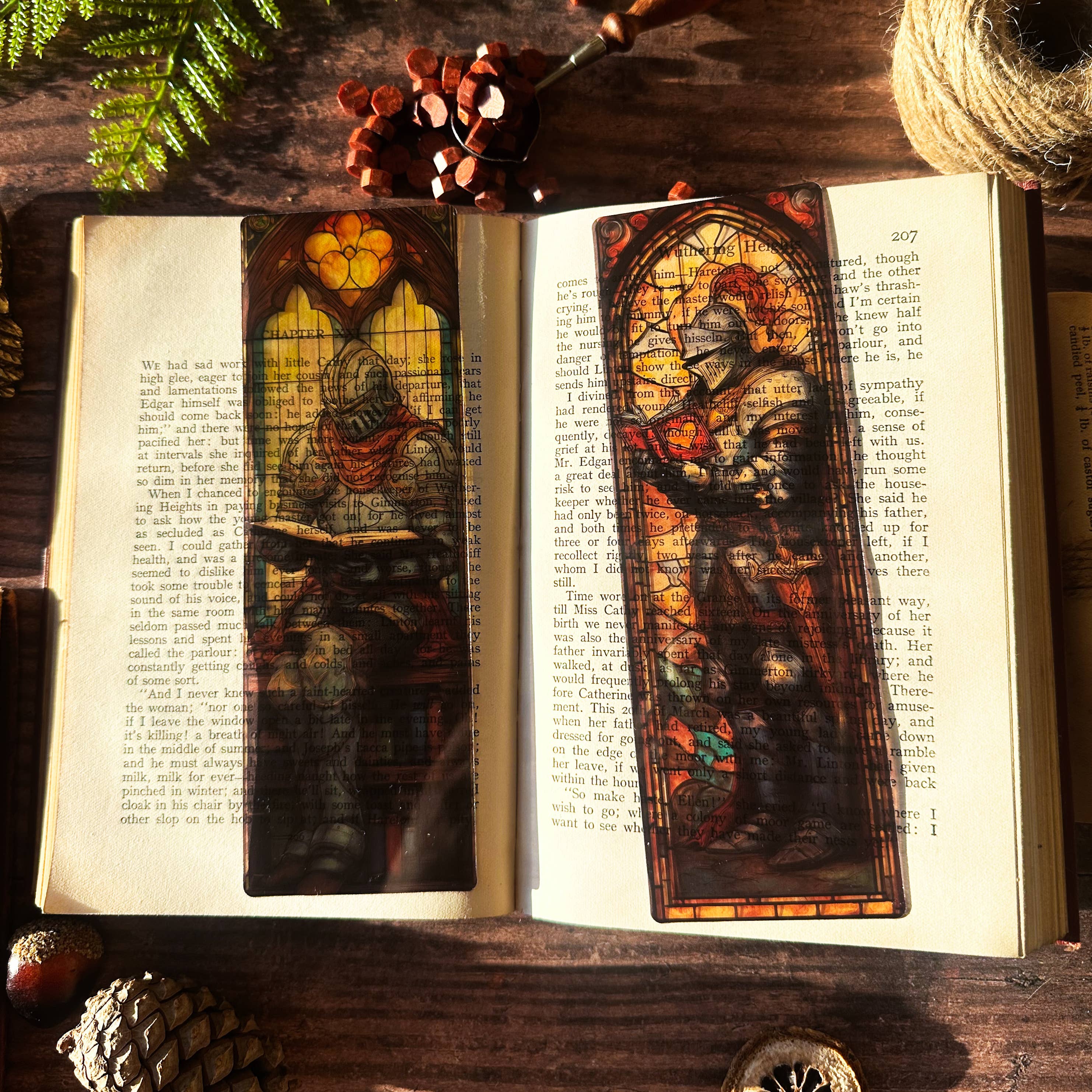 Romance Reading Knight Glass Bookmarks