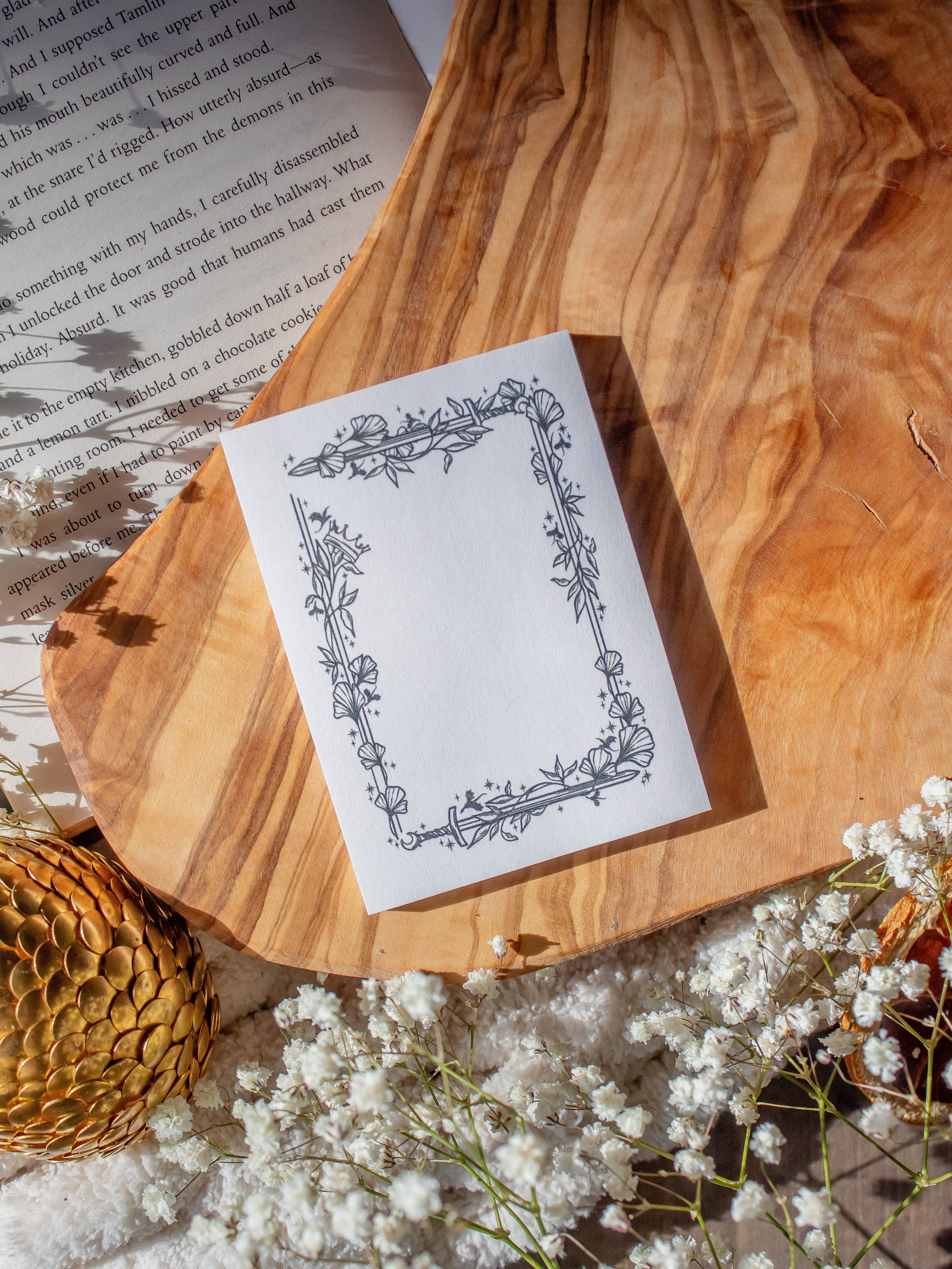 Ivory Swords Fantasy 3x4 Sticky Notes Post-It Notepad