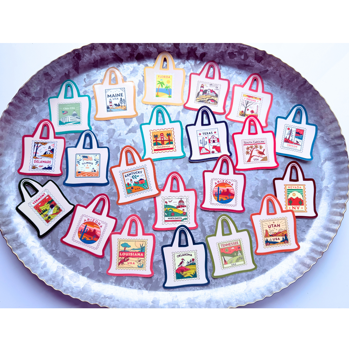 States stamp tote bag waterproof sticker|state sticker|stamp