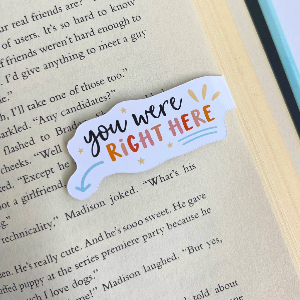 Magnetic Bookmark You Were Here, Stocking Stuffer Book Gifts