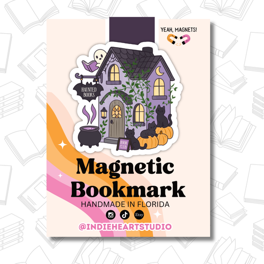 Magnetic Bookmark – Spooky Haunted Bookshop Design