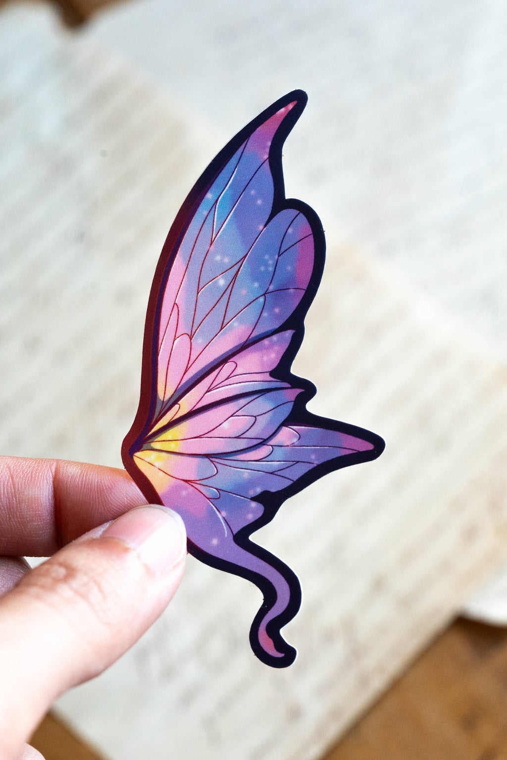 Lavender Glimmer Wing Sticker Vinyl Sticker | Bookish