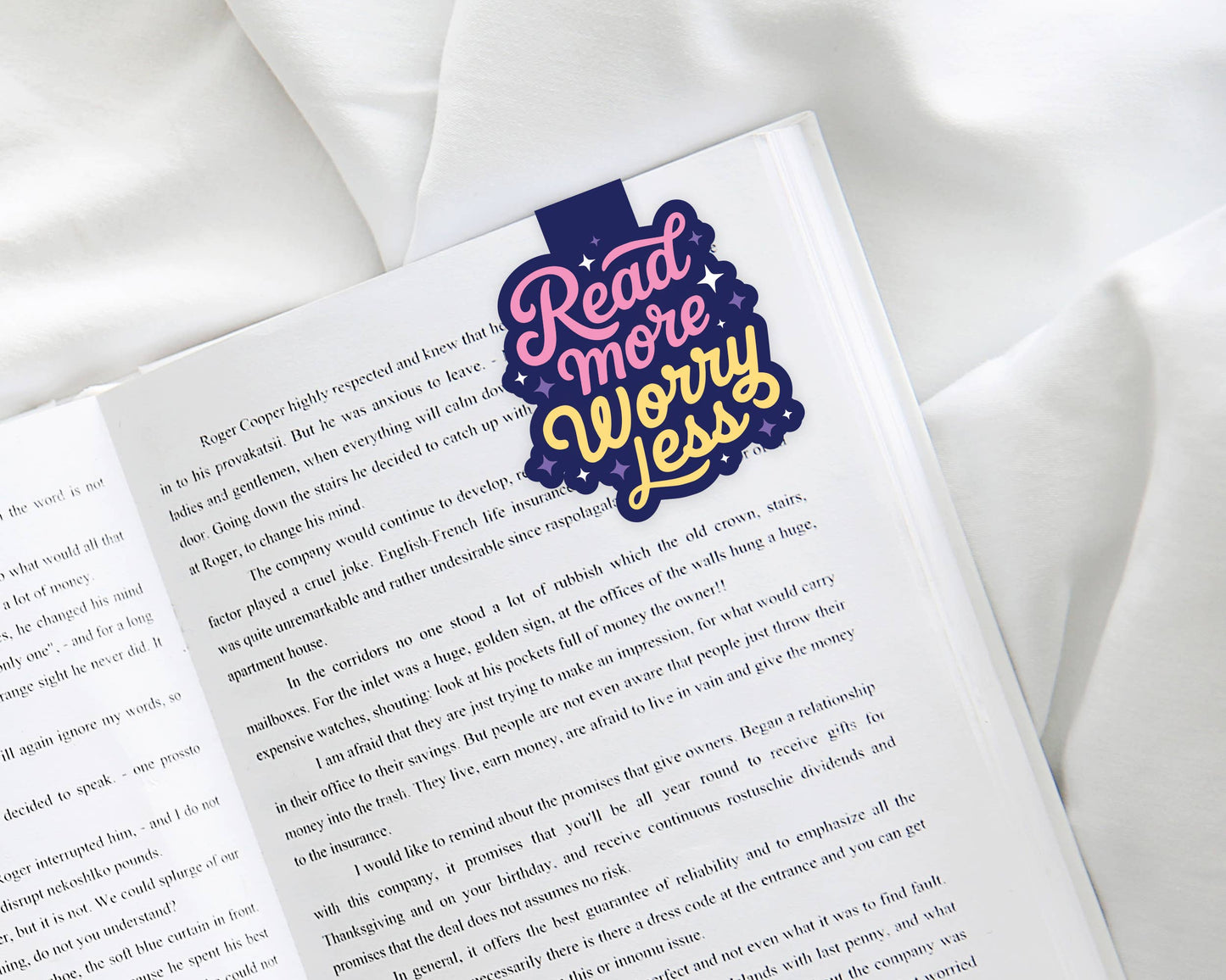 Magnetic Bookmark, Mental Health - Reading More Worry Less