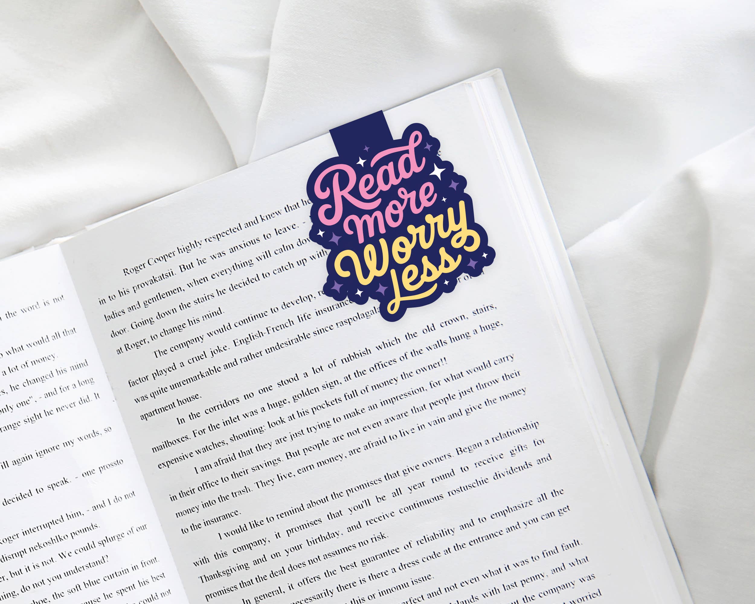 Magnetic Bookmark, Mental Health - Reading More Worry Less
