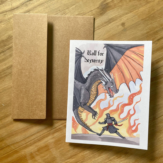Medieval Knight And Dragon Encouragement Card 