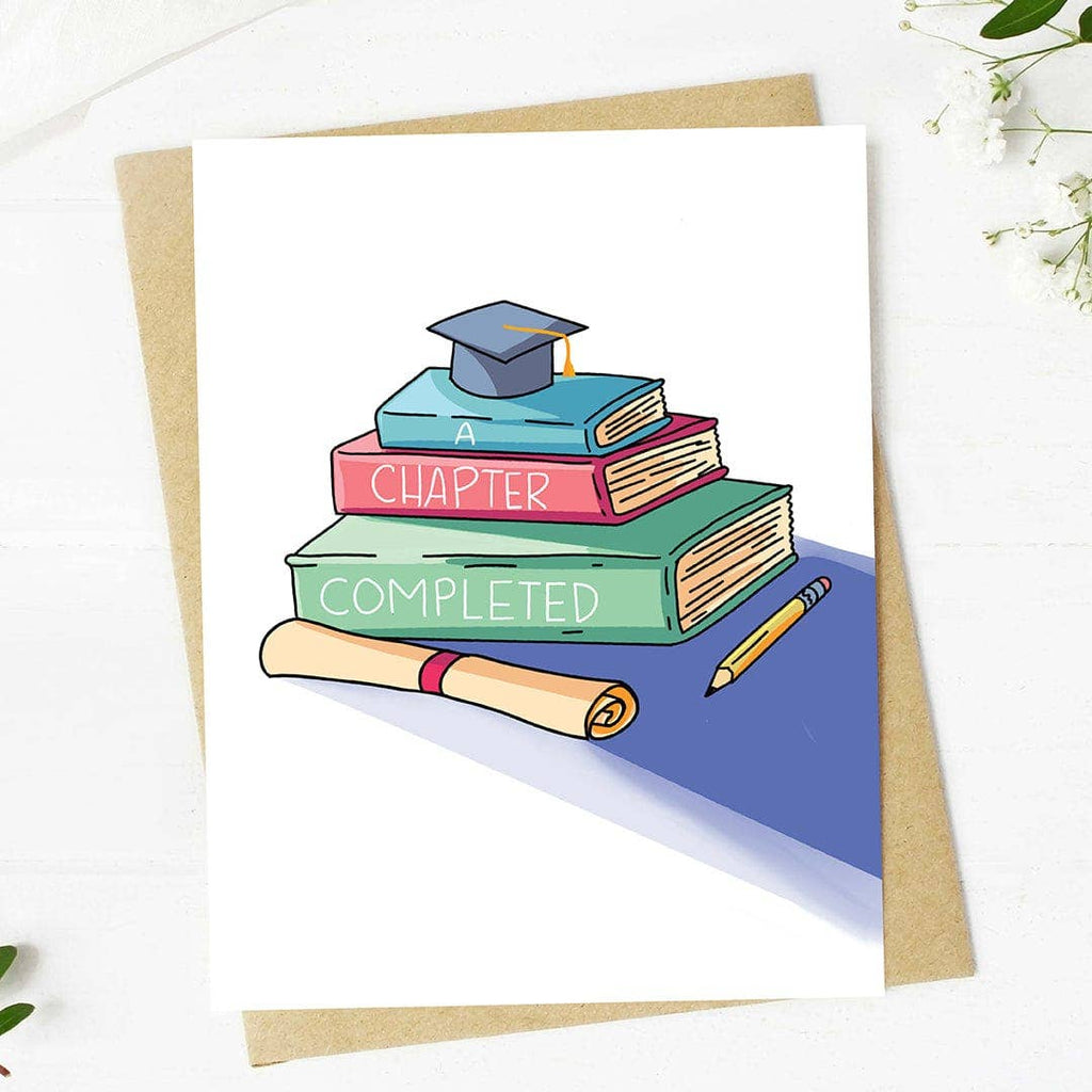 "A chapter completed" Books Graduation Card