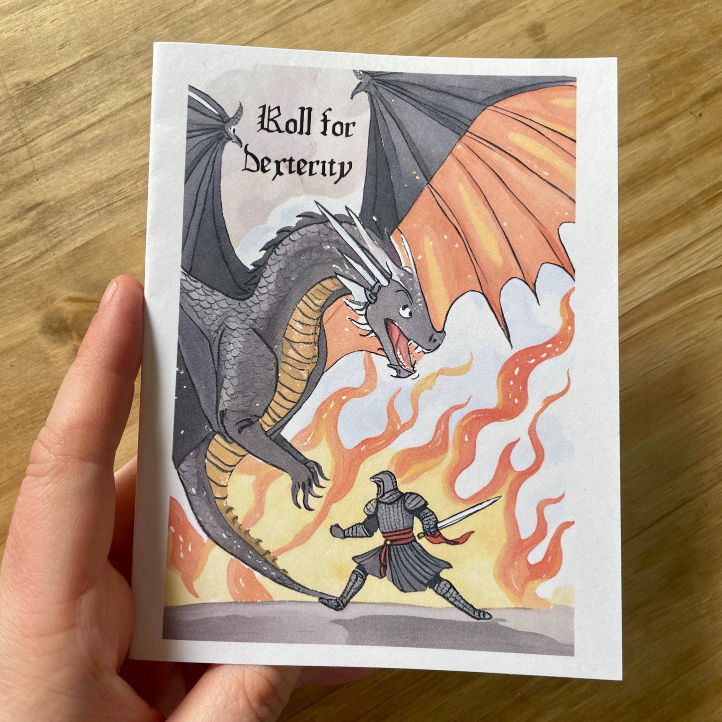 Medieval Knight And Dragon Encouragement Card 