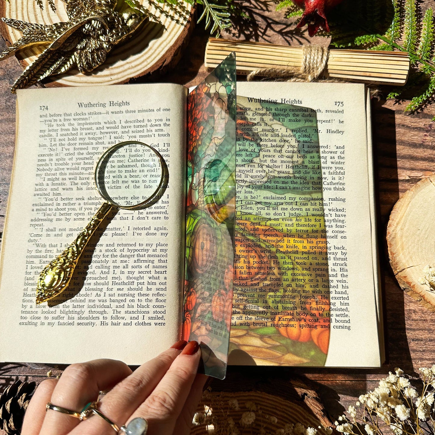 Shire Pumpkins Stained Glass Bookmarks