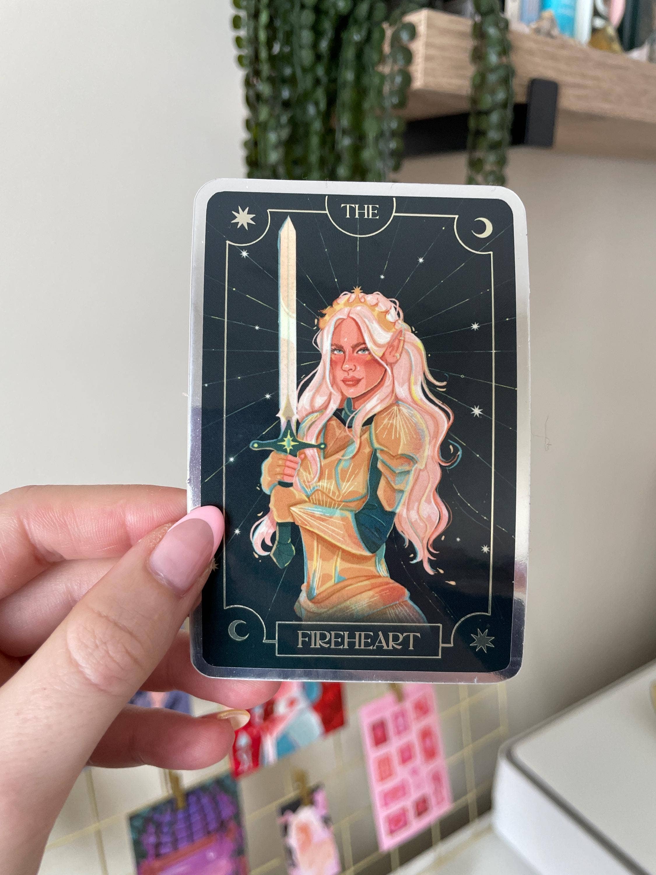 Fire Heart Aelin Tarot Card Sticker