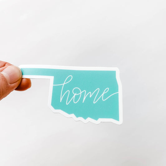 Oklahoma Home Mint Green State Sticker