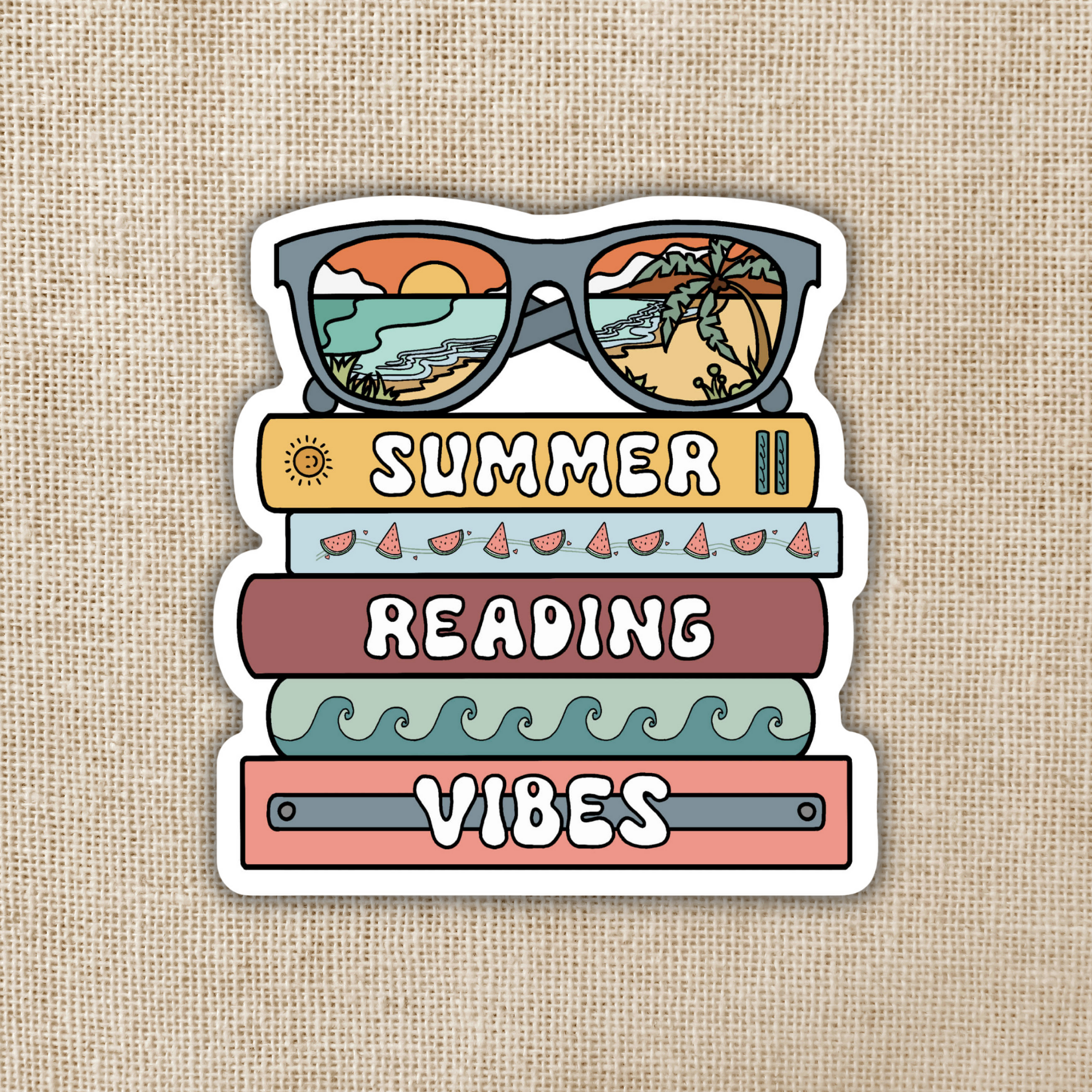 Summer Reading Vibes Sticker, 3-in