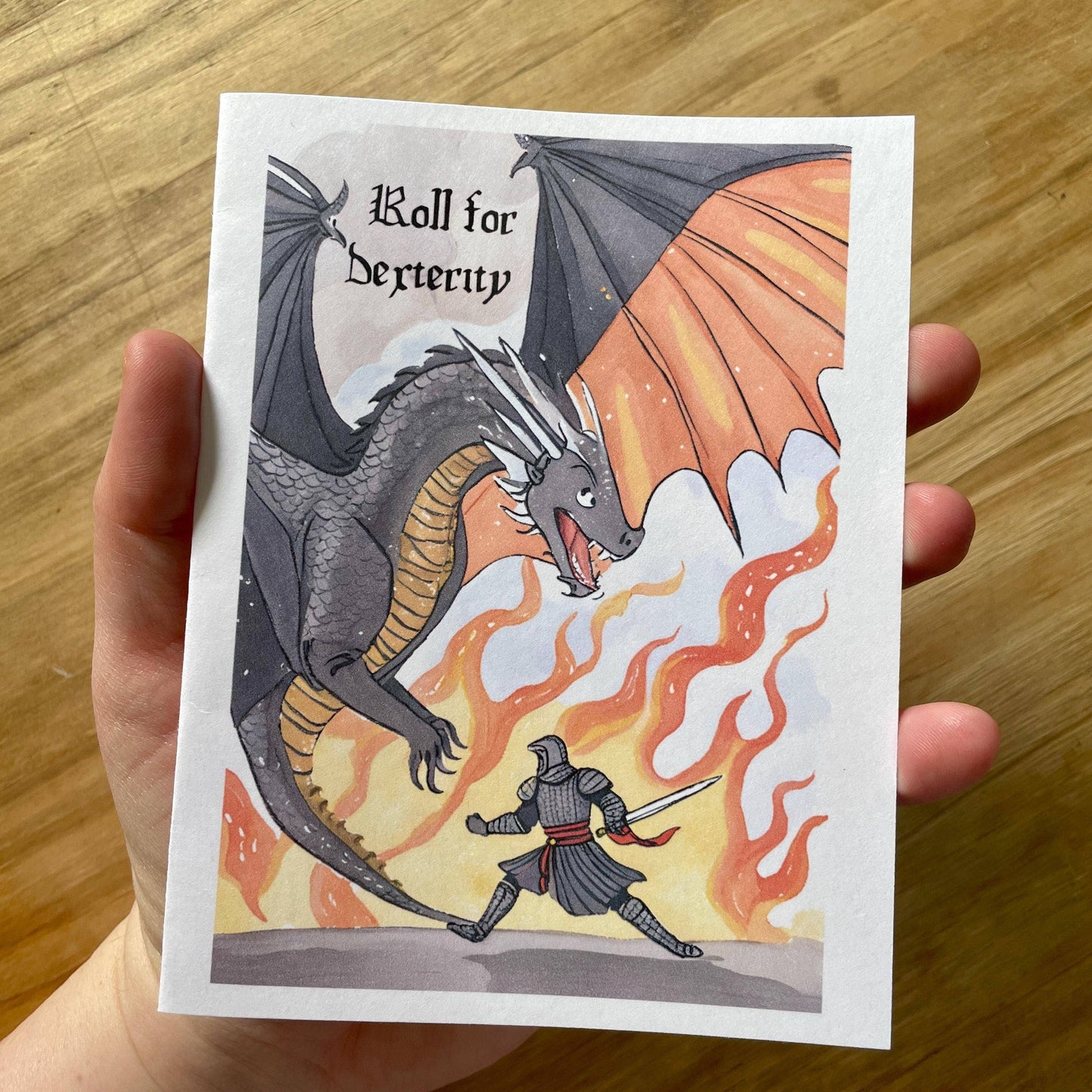 Medieval Knight And Dragon Encouragement Card 