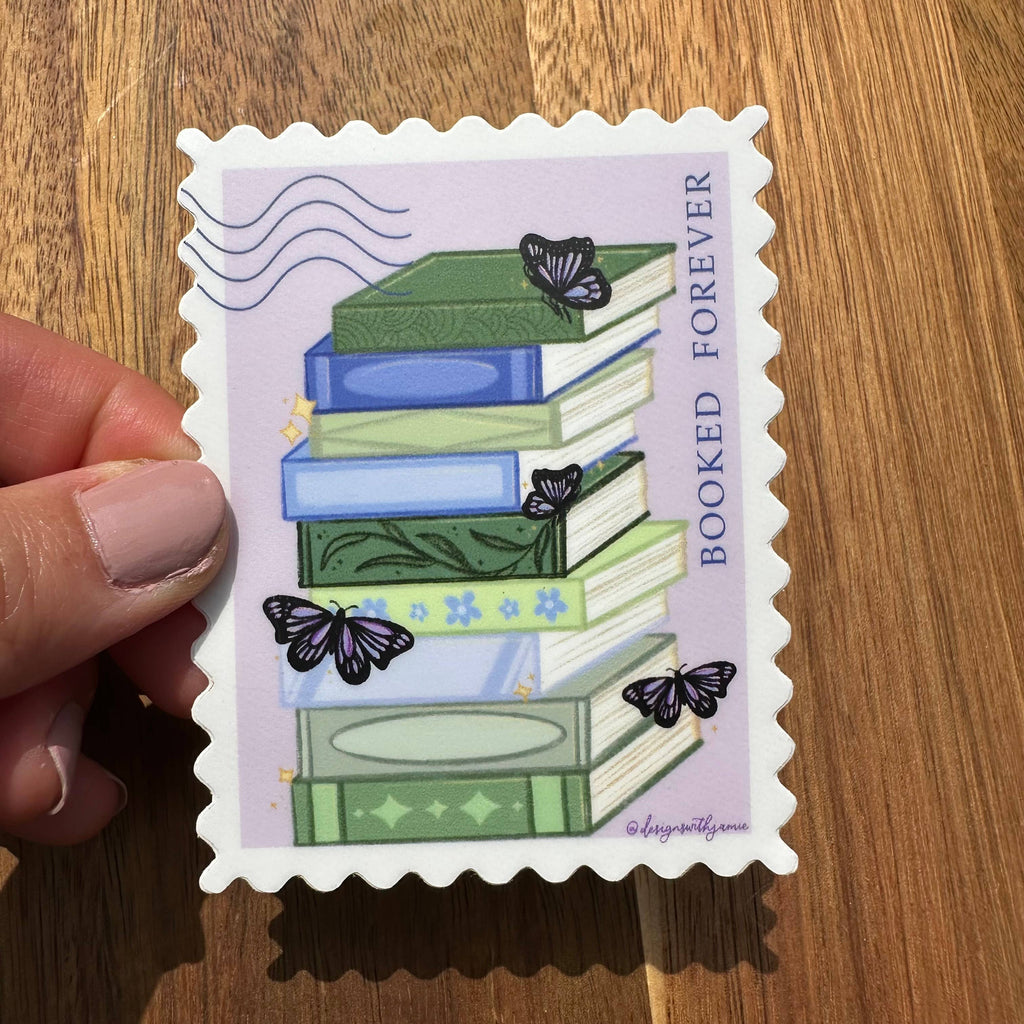 Booked Forever Stamp Sticker