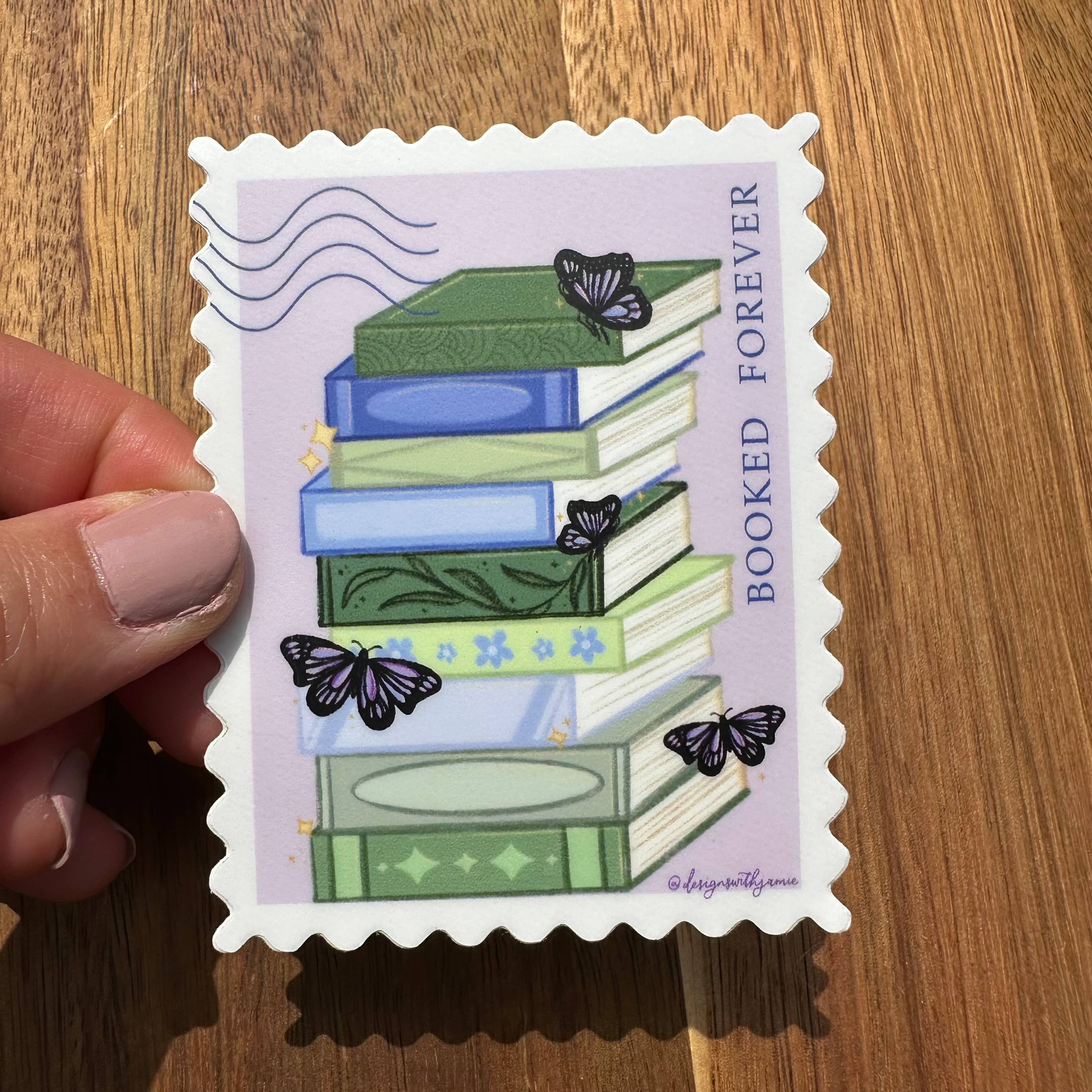 Booked Forever Stamp Sticker