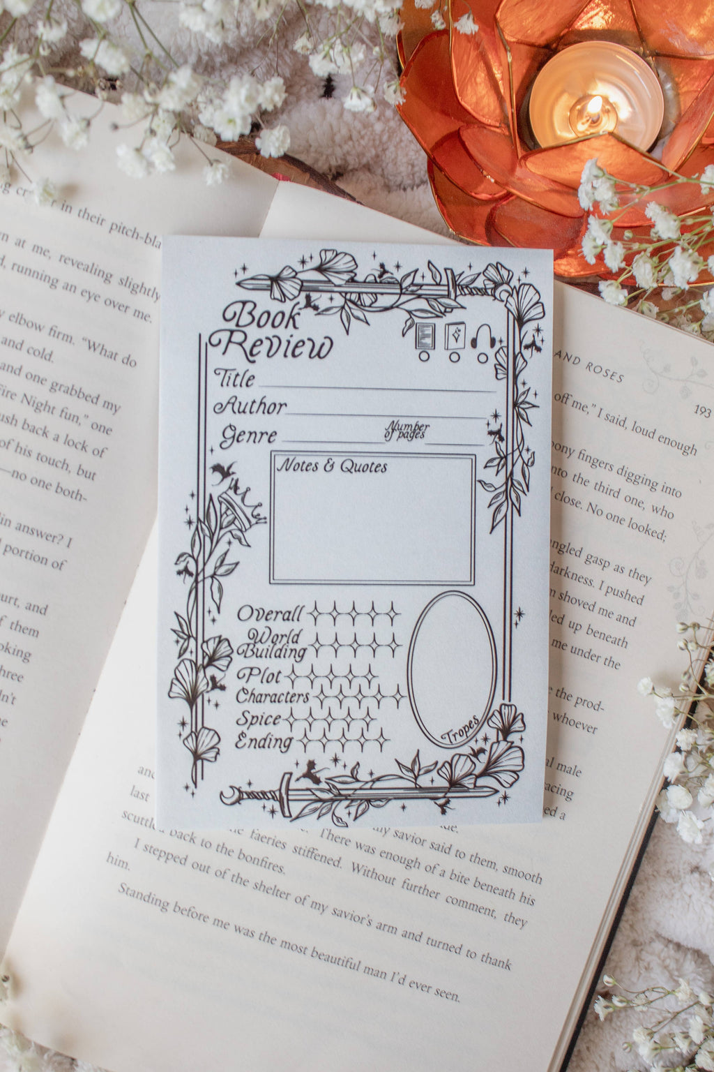 4x6 Book Review Post-it Notepad | Ivory Swords