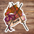 3" Monk RPG Dice D&D D20 Gaming Dragon Vinyl Sticker