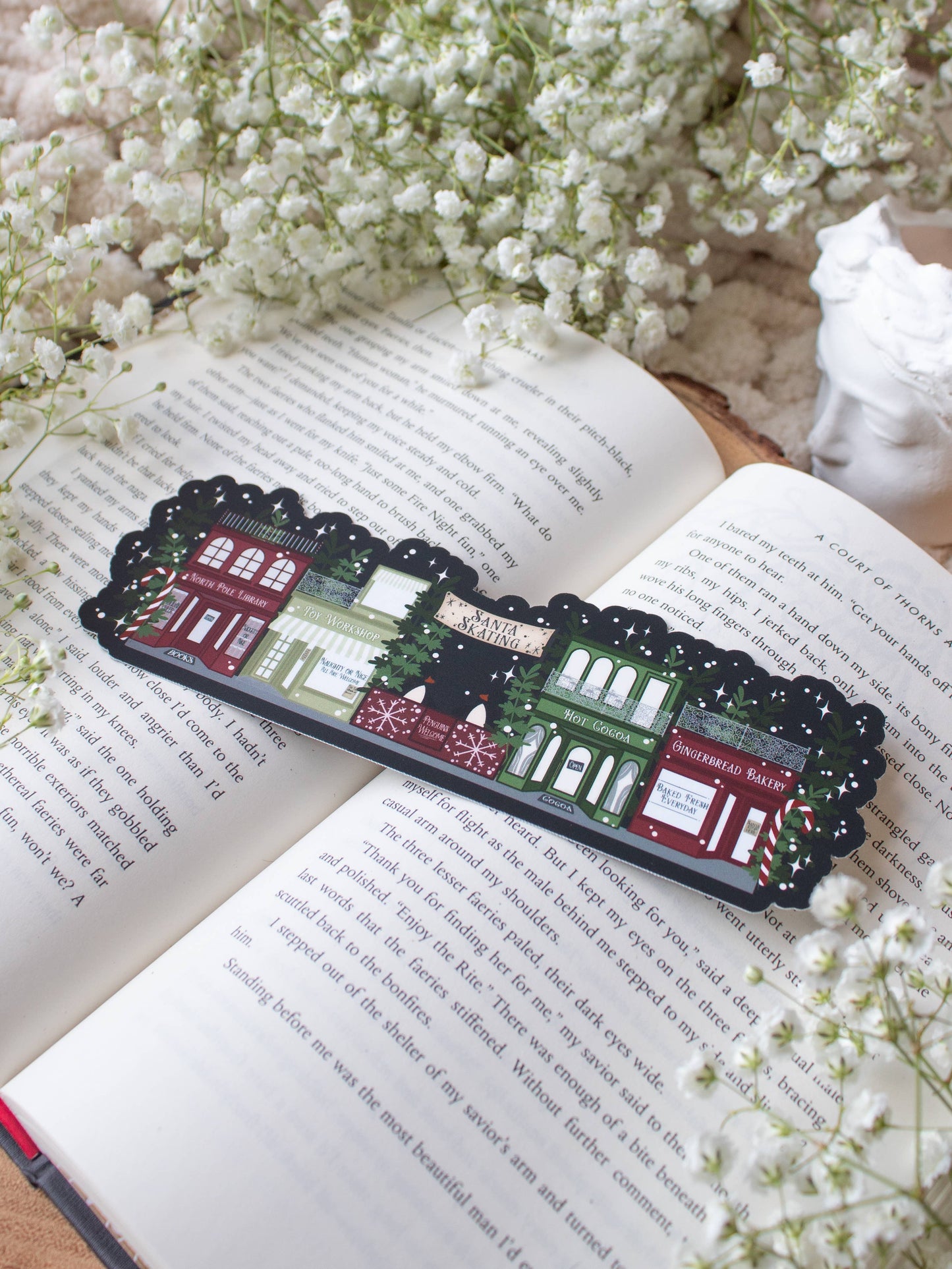 Christmas Village Street Die Cut Bookmark | Soft Touch