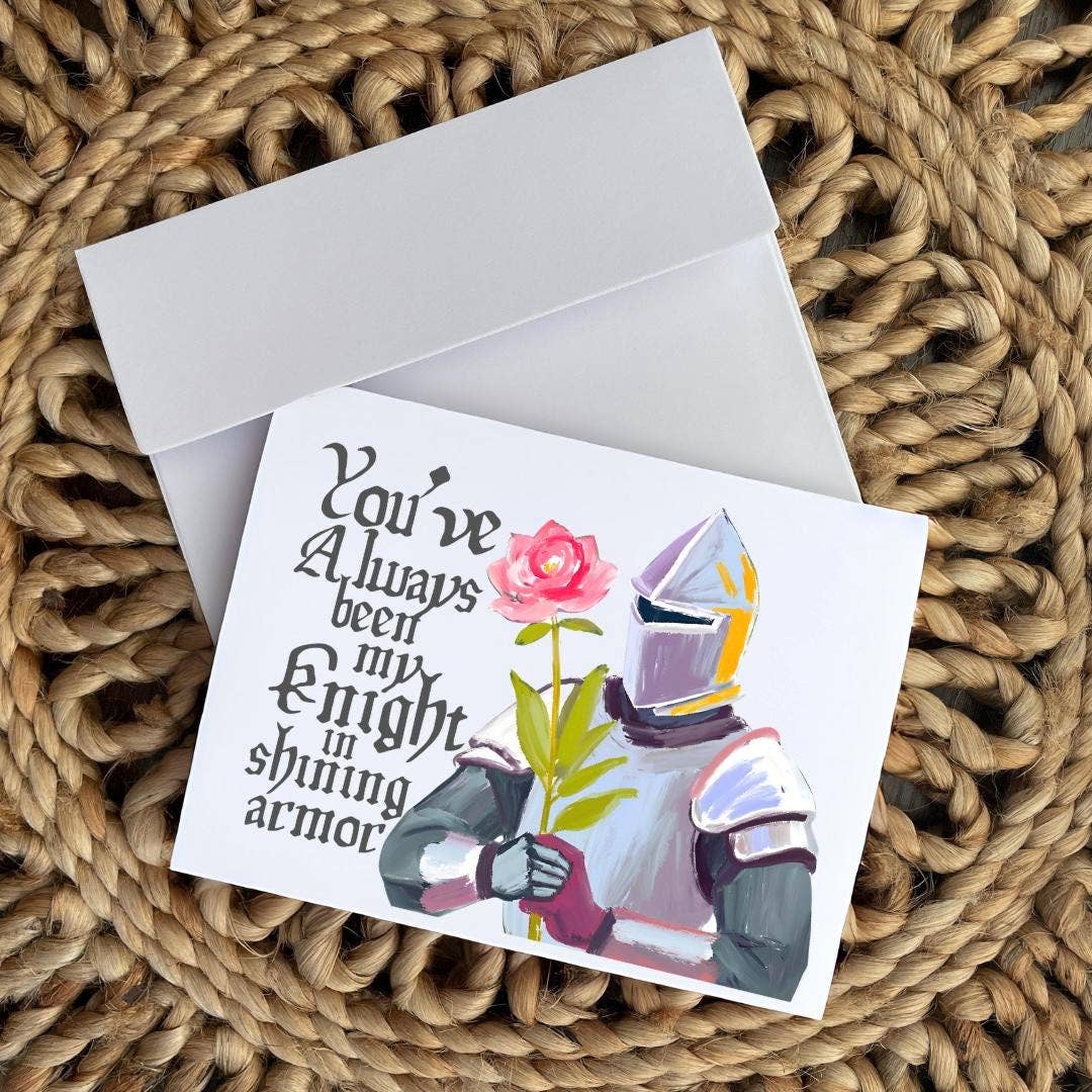 Nerdy Medieval Knight Love Greeting Card