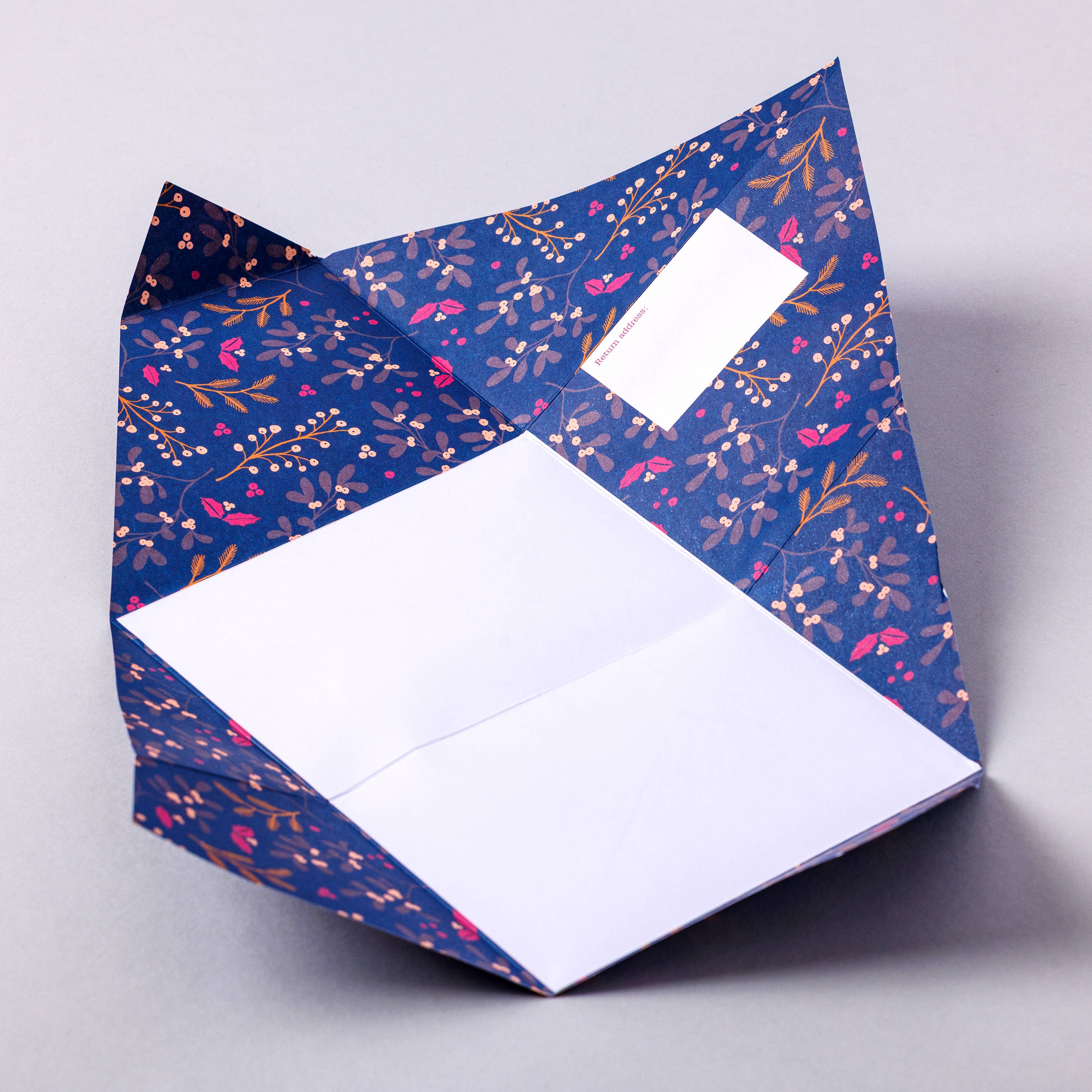 Winter Berries Pigeon, Folding Letter Set, Pack of 6 Letters