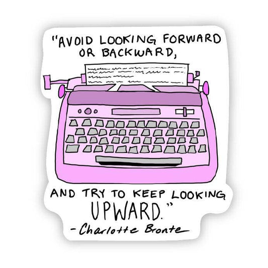 Avoid looking forward or backward pink typewriter