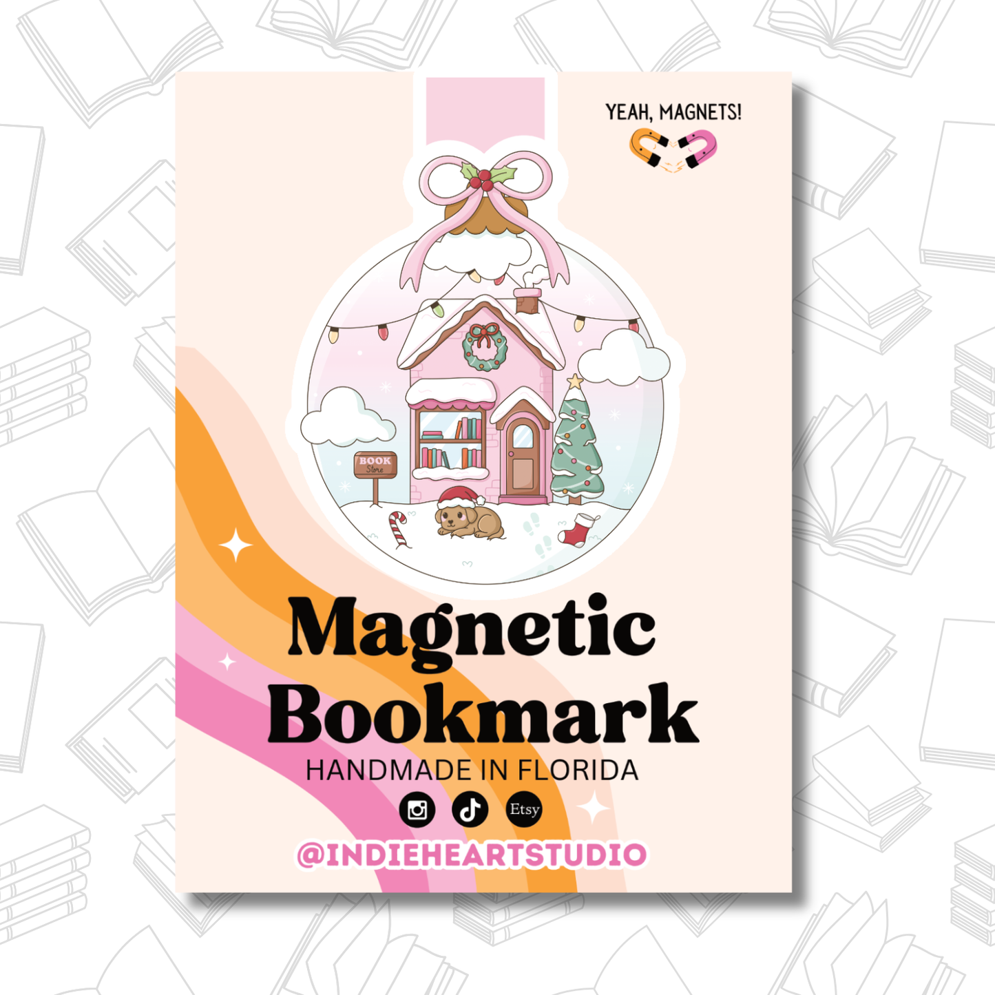 Holly Jolly Ornament Magnetic BookmarK 