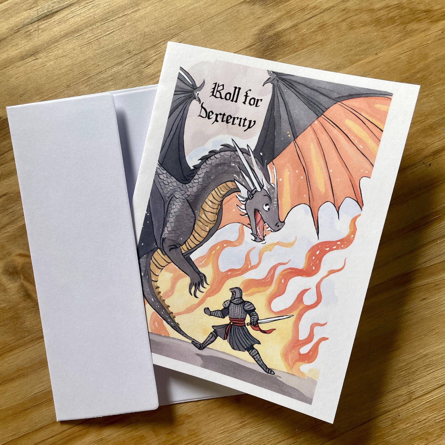 Medieval Knight And Dragon Encouragement Card 