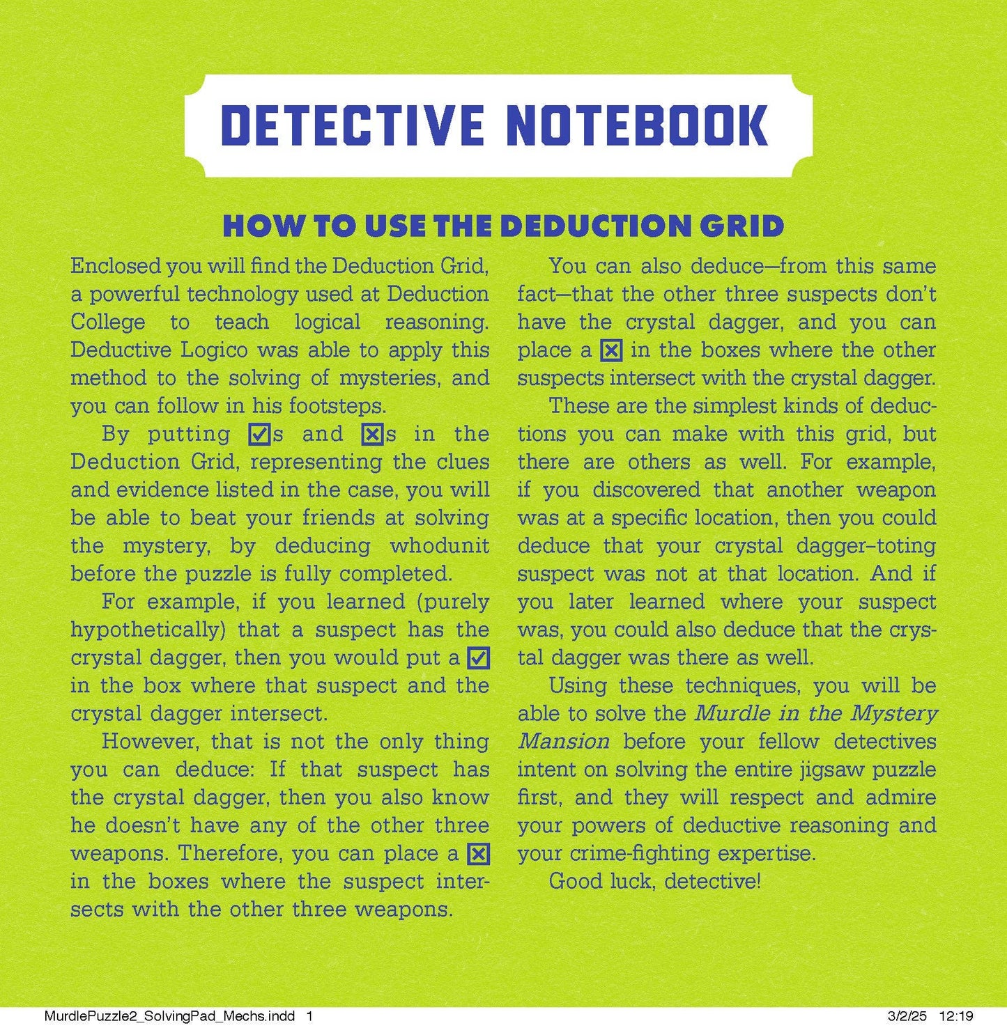 Murdle in the Mystery Mansion 500-Piece Jigsaw Puzzle