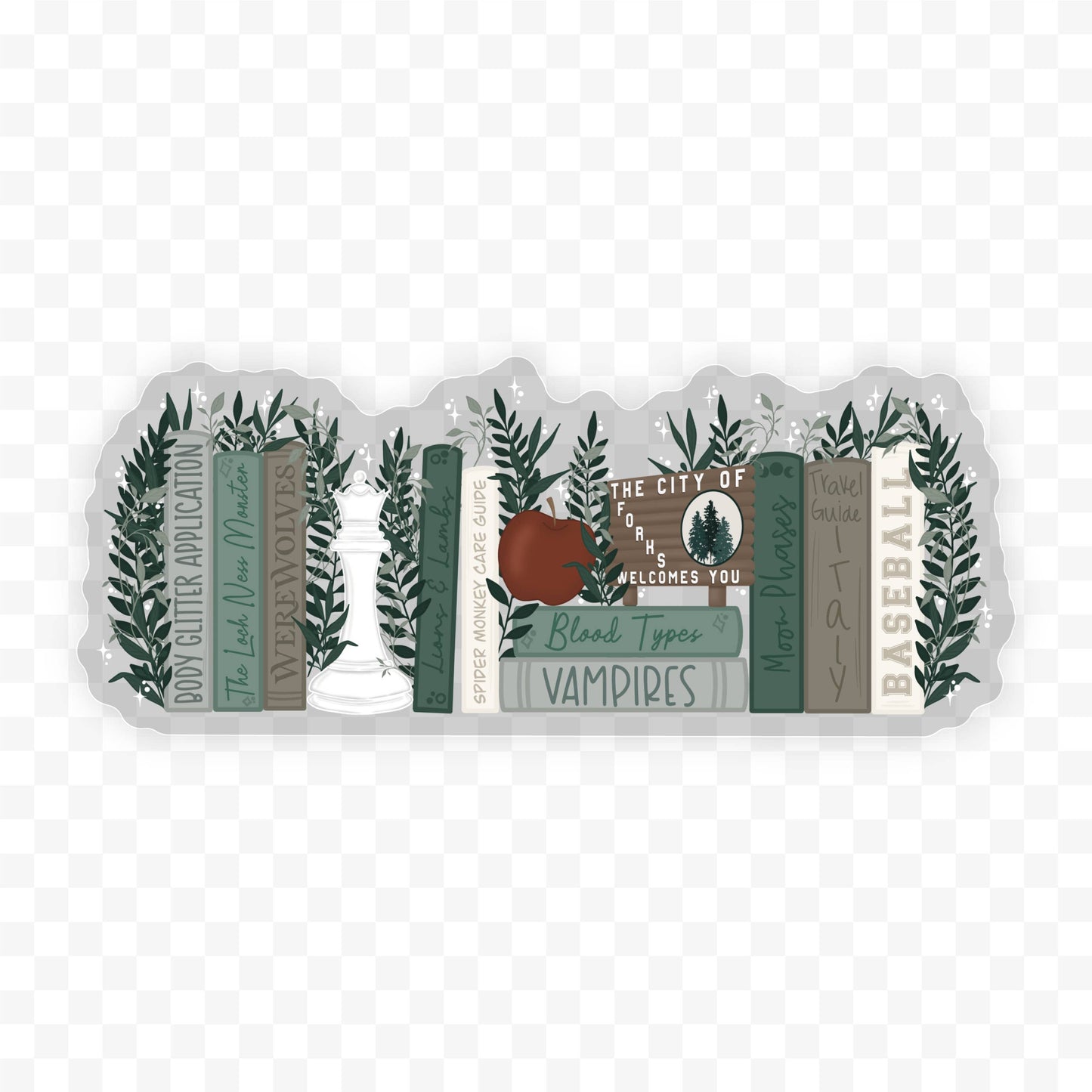 Forks Washington Bookshelf Waterproof Sticker