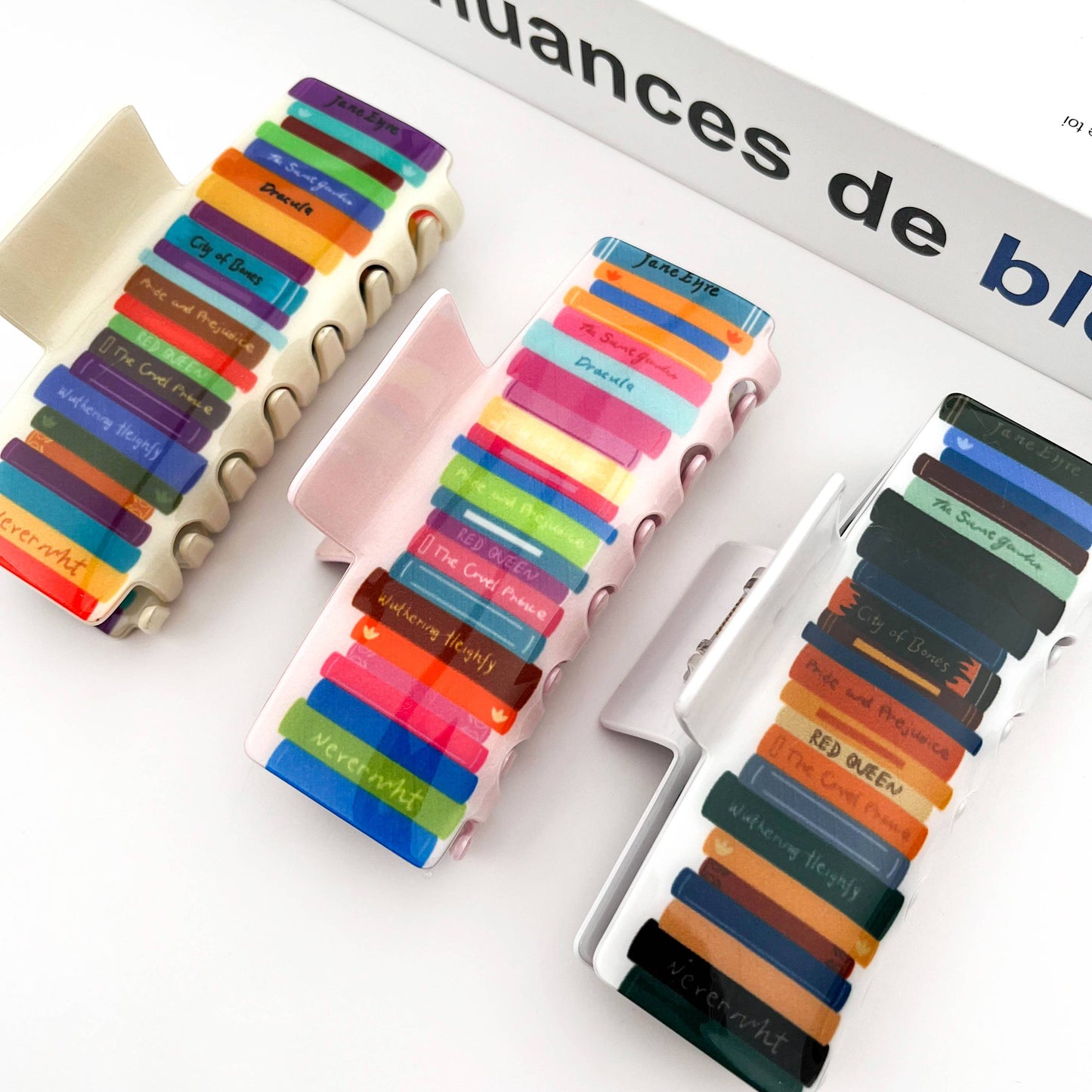Colorful Book-Shaped Hair Claw Clip, Library Souvenirs