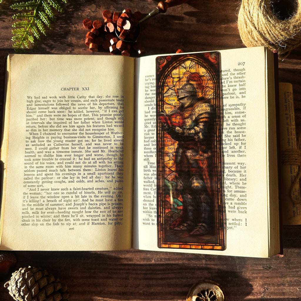 Romance Reading Knight Glass Bookmarks